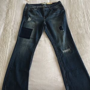 NWT Faded Glory Distressed Bootcut Jeans